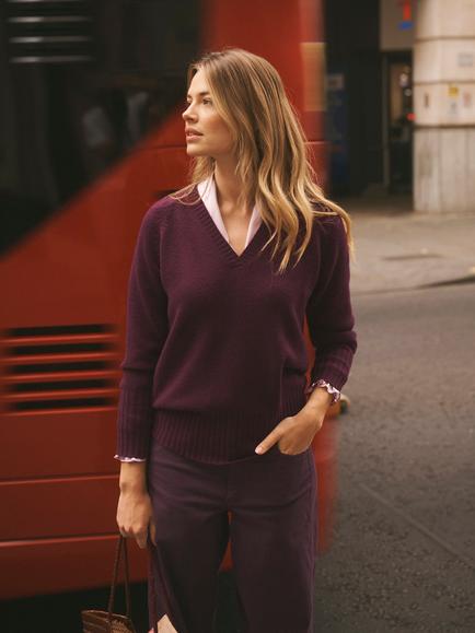 NRBY Henri Cashmere Jumper, Plum Noir, Plum Noir