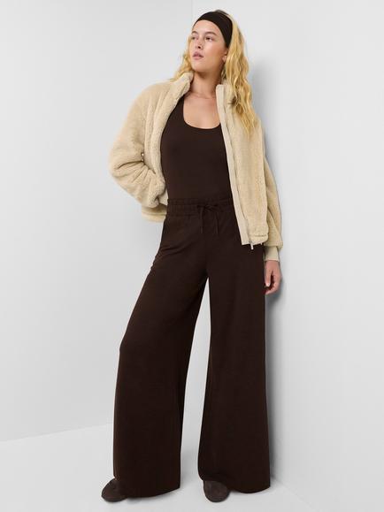 Sweaty Betty Glow Palazzo Wide Leg Trousers, Espresso Brown - view 2, Espresso Brown