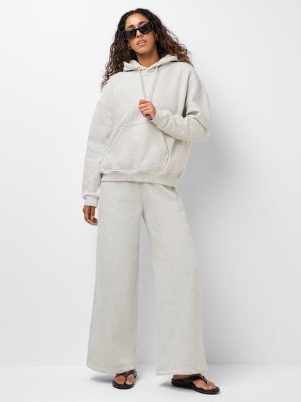 Sweaty Betty Premium Wide Leg Trousers, Ice Grey Marl - view 2, Ice Grey Marl