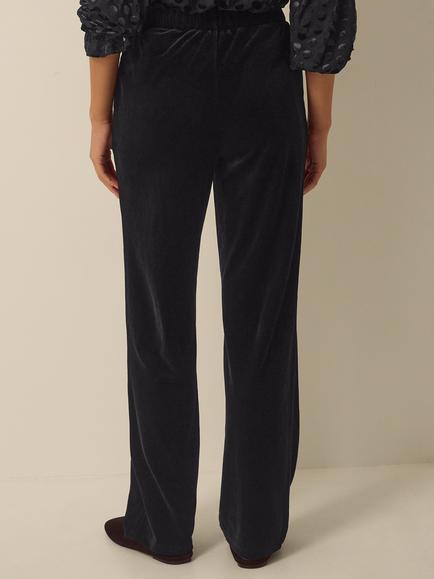 Monsoon Mila Velvet Wide Leg Trousers - view 2, Black