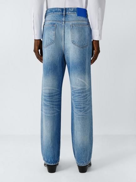 John Lewis x clothsurgeon Mid Wash Relaxed Fit Jeans, Bleach Wash - view 2, Bleach Wash