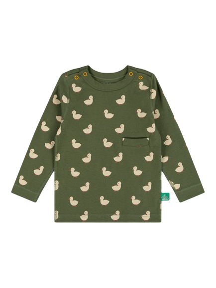Little Green Radicals Kids' Ducks Adaptive T-Shirt, Green, Green