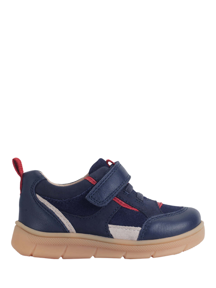 Start-Rite Kids' Stride Leather Trainers, Navy, Navy