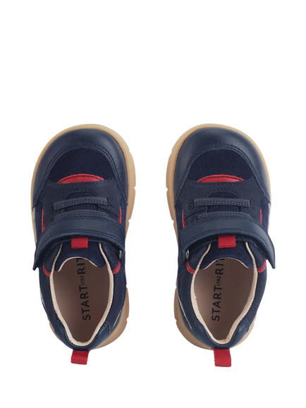 Start-Rite Kids' Stride Leather Trainers, Navy - view 2, Navy