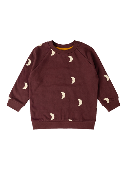 Little Green Radicals Kids' Moon Sweatshirt, Brown, Brown