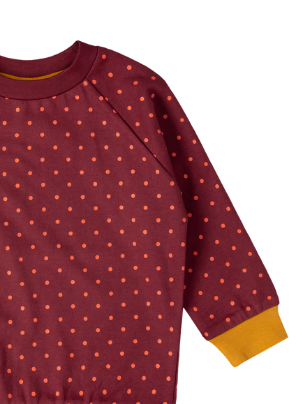 Little Green Radicals Kids' Polka Dot Sweatshirt, Brown/Multi - view 2, Brown/Multi