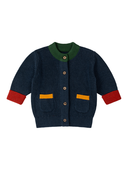 Little Green Radicals Kids' Snuggly Cardigan, Blue, Blue