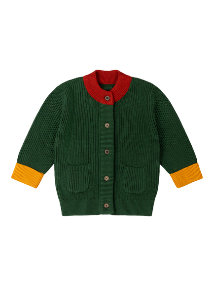 Little Green Radicals Kids' Snuggly Cardigan, Green, Green