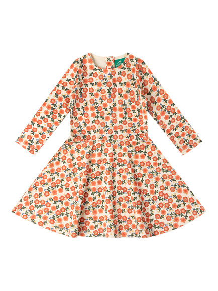 Little Green Radicals Baby Long Sleeve Petal Print Dress, Multi, Multi