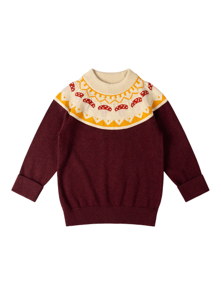Little Green Radicals Kids' Fairisle Knit Jumper, Brown Multi, Brown Multi
