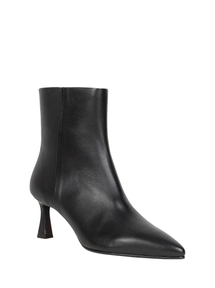 Bobbies Audrey Leather Heeled Ankle Boots, Black - view 2, Passion Black