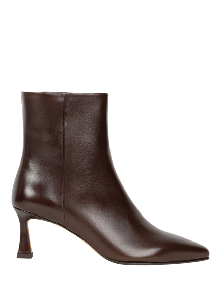 Bobbies Audrey Leather Heeled Ankle Boots, Mogano, Brown