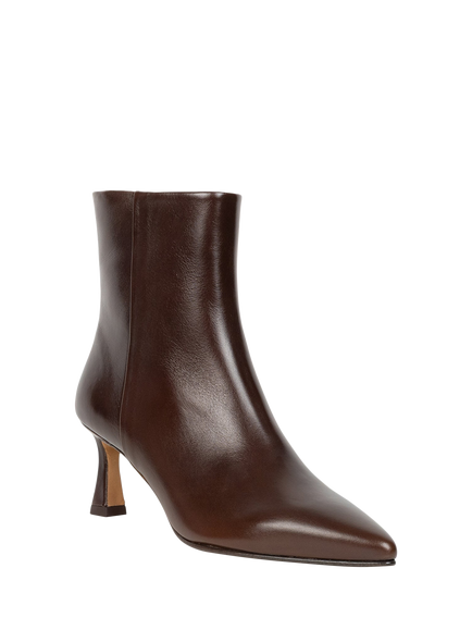 Bobbies Audrey Leather Heeled Ankle Boots, Mogano - view 2, Mogano