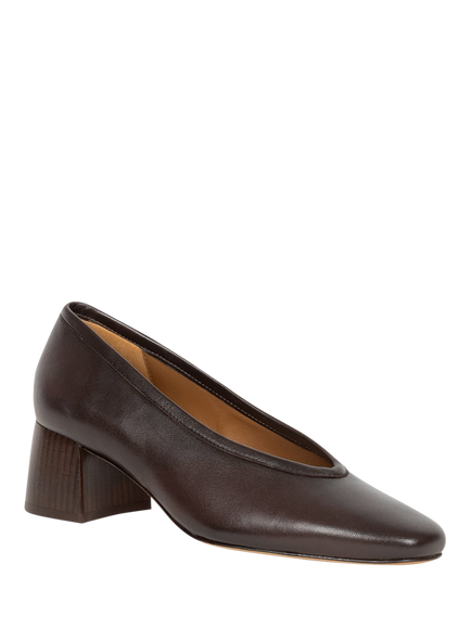 Bobbies Carolyn Block Heel Leather Pumps - view 2, Ristretto