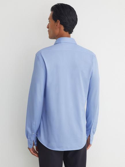 Reiss Monaco R-Flex Cotton Rich Four Way Stretch Formal Shirt - view 2, Soft Blue