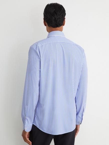 Reiss Volley R-Flex Four Way Stretch Jersey Formal Shirt, Soft Blue/White - view 2, Soft Blue/White