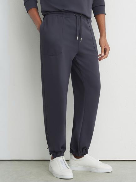 Reiss Crescent R-Flex Drawstring Stretch Twill Lounge Joggers, Airforce Blue, Airforce Blue