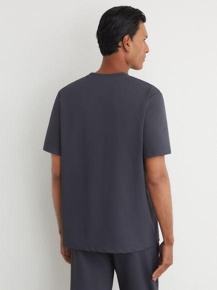 Reiss Day R-Flex Crew Neck Stretch Twill T-Shirt - view 2, Airforce Blue
