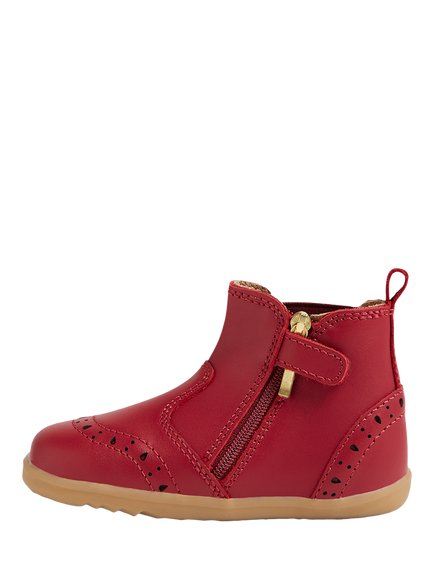 Bobux Kids' Billie Step-Up Leather Boots, Tibeten Red - view 2, Tibeten Red