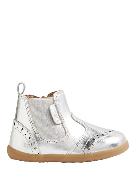Bobux Baby Billie Step-Up Boots, Silver, Silver