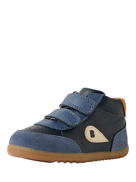 Bobux Kids' Champ High Step-Up Leather Trainers, Vintage Indigo - view 2, Vintage Indigo