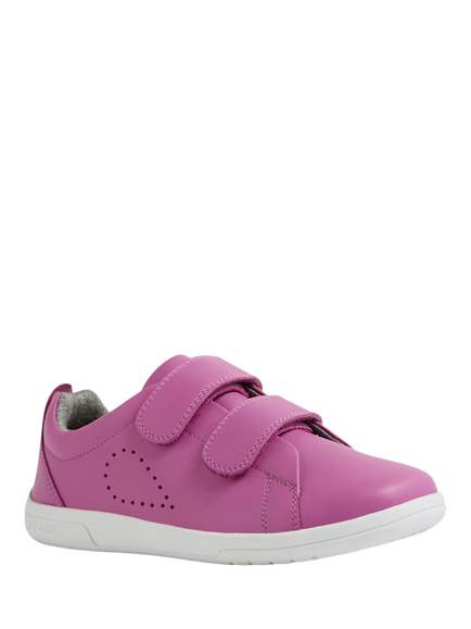 Bobux Kids' Grass Court KP Leather Trainers, Cattleya Orchid - view 2, Cattleya Orchid