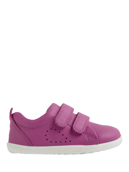 Bubux Kids' Grass Court Step-Up Leather Trainers, Cattleya Orchid, Cattleya Orchid