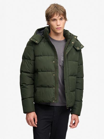 Superdry Premium Hooded Puffer Jacket, Surplus Olive Green