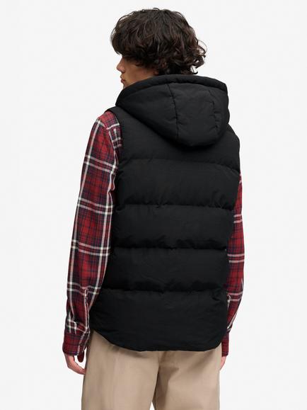 Superdry Everest Hooded Gilet, Jet Black - view 2, Jet Black