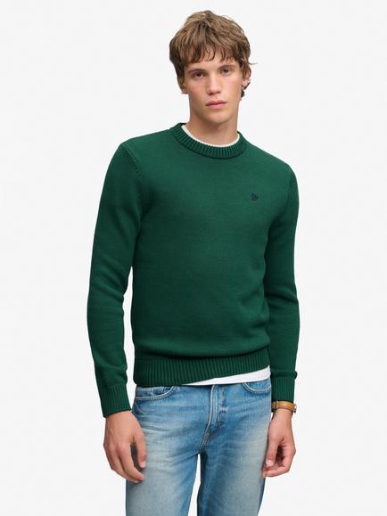 Superdry Preppy Cotton Jumper, Forest Green