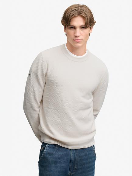 Superdry CottonTexture Knit Jumper, Off White