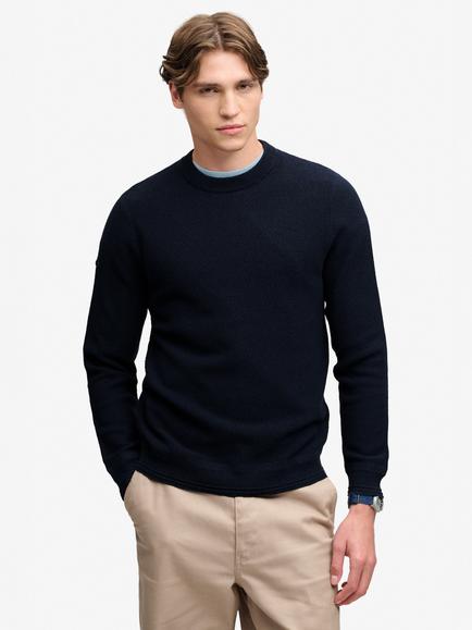 Superdry CottonTexture Knit Jumper, Navy