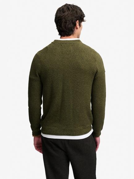 Superdry CottonTexture Knit Jumper - view 2, Olive/Black