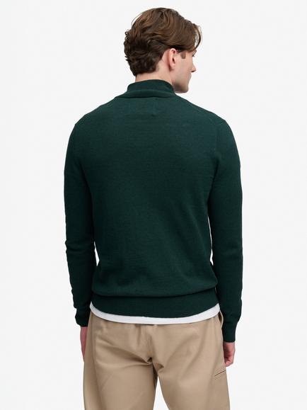 Superdry Essential Lightweight Half Zip Jumper - view 2, Deep Pine Green