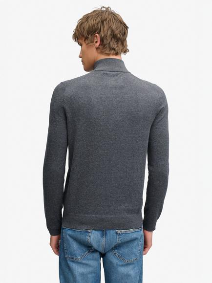 Superdry Essential Lightweight Half Zip Jumper - view 2, Iron Grey Marl
