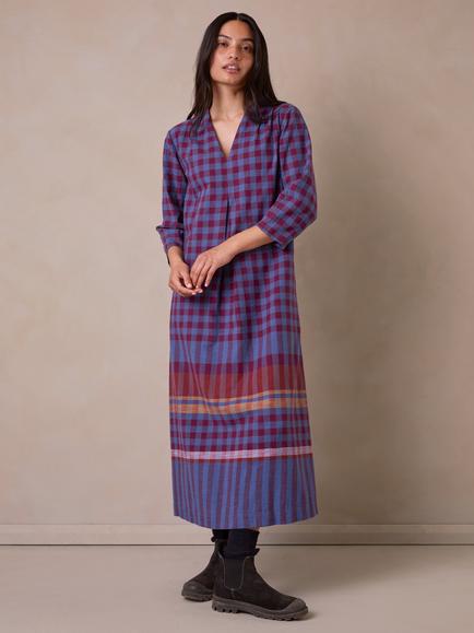 Celtic & Co. Engineered Check Maxi Dress, Multi, Multi