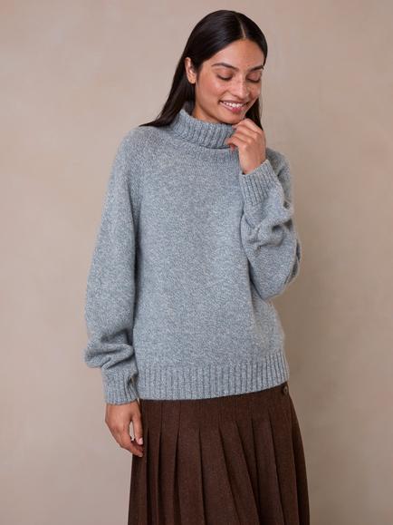 Celtic & Co. Supersoft Weekend Turtle Neck Jumper, Skylight Marl, Skylight Marl