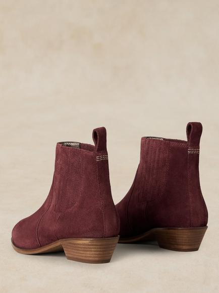 White Stuff Wide Fit Suede Ankle Boots, Dark Red - view 2, Dark Red