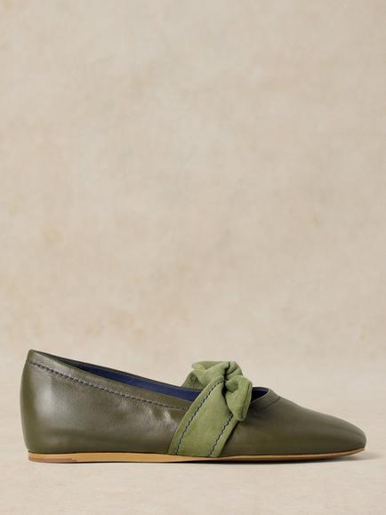 White Stuff Darla Ballerina Shoes, Khaki Green, Khaki Green