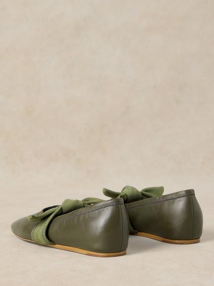 White Stuff Darla Ballerina Shoes, Khaki Green - view 2, Khaki Green