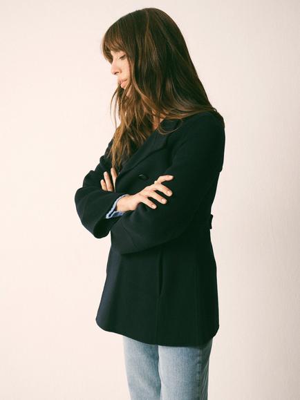 NRBY Panita Wool Rich Pea Coat - view 2, Navy