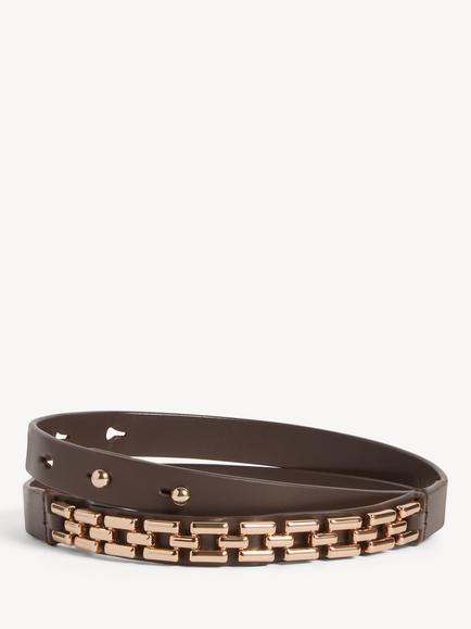 Hobbs Florentina Chain Detail Belt, Brown, Brown