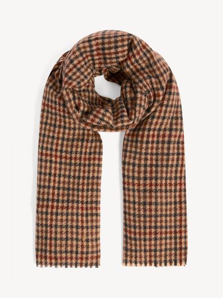 Hobbs Katharine Dogtooth Check Polyester Scarf, Brown