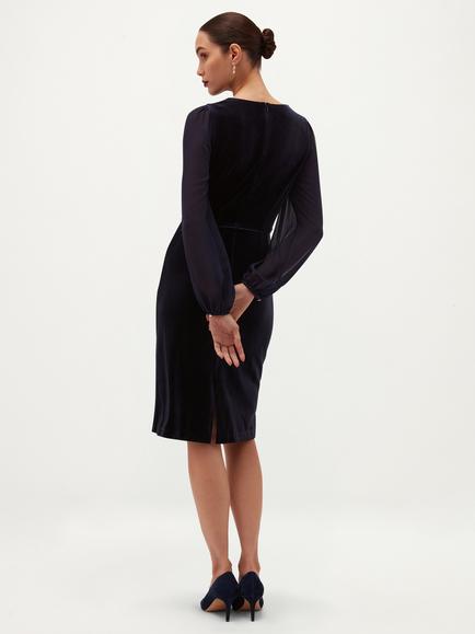 Hobbs Anastasia Cowl Neck Dress, Midnight Navy - view 2, Midnight Navy