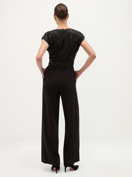 Hobbs Petite Lilah Sequin Jumpsuit, Black - view 2, Black
