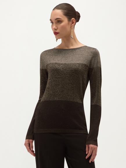 Hobbs Alice Sparkle Stripe Jumper, Black, Black