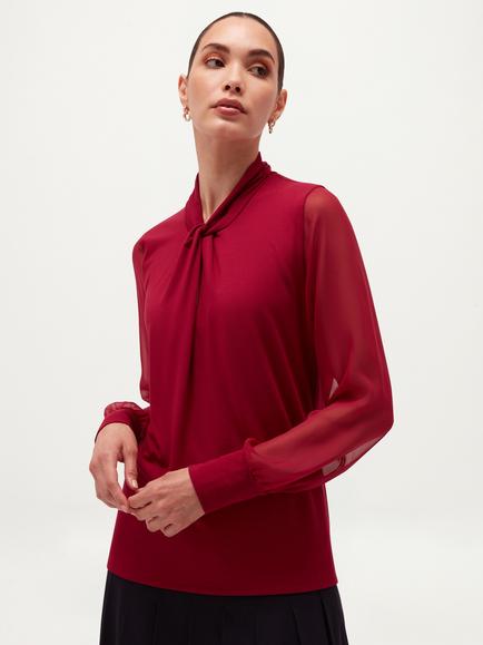 Hobbs Ashley Twist Neck Blouse, Pink, Pink
