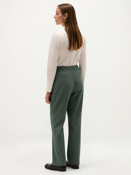 Hobbs Palmer Tailored Straight Leg Trousers, Green - view 2, Green
