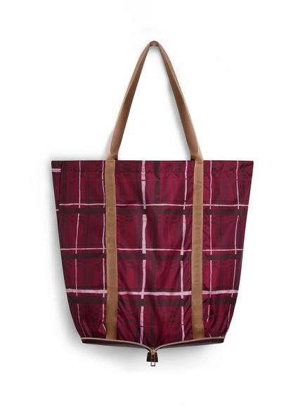 Hobbs Johanna Packable Check Shopper Bag, Purple, Purple
