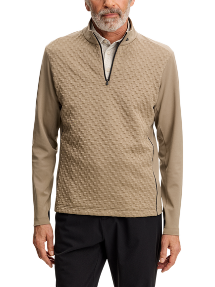 J.Lindeberg Golf Lassy Zip Neck Top, Brindle, Brindle